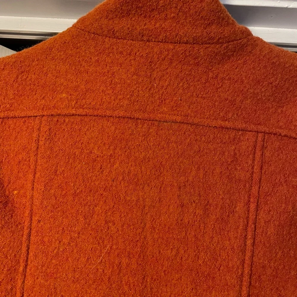 J Peterman Rust Wool Button Down Coat. Like New